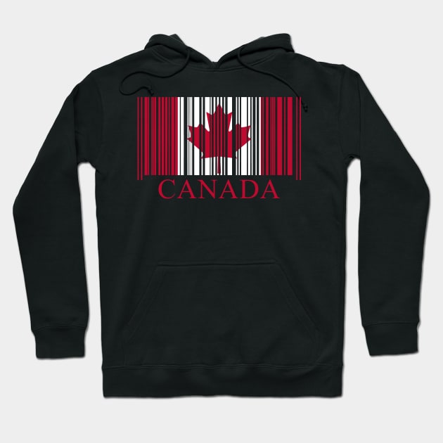 Canada Flag Barcode Canadian Pride Hoodie by Stuffosaurus